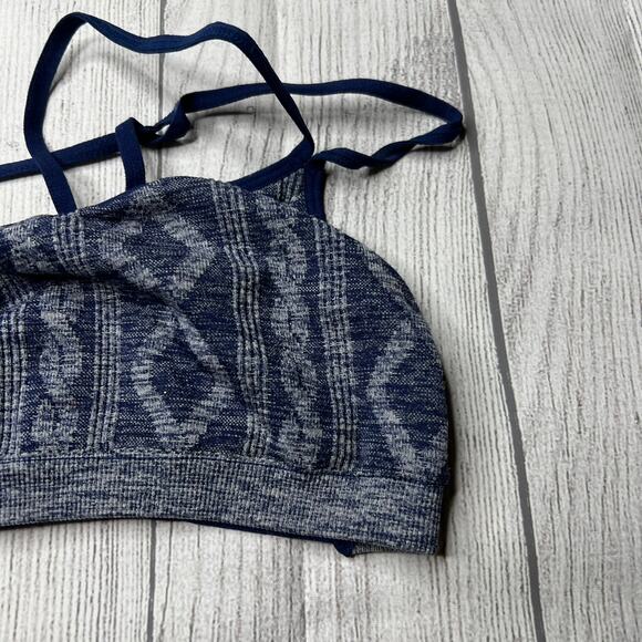 Victoria's Secret Blue Bralette Printed Backless Stretch Sporty Bra Size Small - Picture 3 of 7